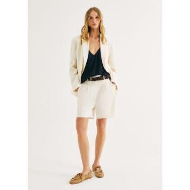 Imagem de Bermuda Feminina Em Alfaiataria Com Linho-Masculino