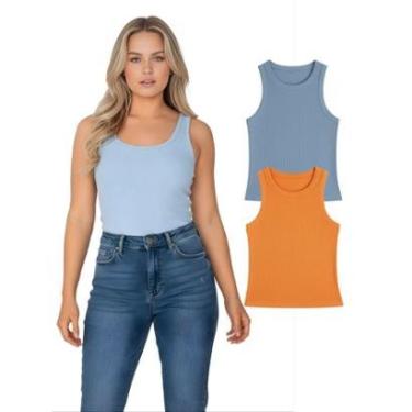 Imagem de Kit Com 2 Regatas Ribana Feminina Cores Sortidas-Feminino
