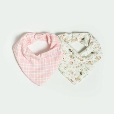 Imagem de Kit Com 2 Babadores Hug Bandana Gatinhos Rosa Iogurte-Feminino