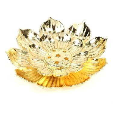 Imagem de Suporte decorativo de liga para incenso, budismo, linha de lótus, placa de incenso de sândalo, têmporas de base de bobina de sândalo, estúdios de ioga, decoração de casa, apanhador de cinzas