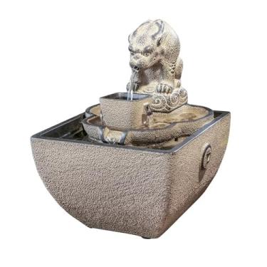 Imagem de Fonte de água de mesa estilo chinês fonte de relaxamento de mesa com recurso de água corrente para decoração de recepção de escritório para decoração de casa e escritório