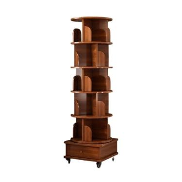 Imagem de Estante de armazenamento de livros, estante rotativa, prateleira de livros com imagens de armazenamento doméstico de 360 graus, prateleira de chão simples, armário de livros em camadas na sala de