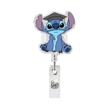 Imagem de Porta-Crachá Retrátil Stitch Anime, Clipe Para Cartão De Identidade De