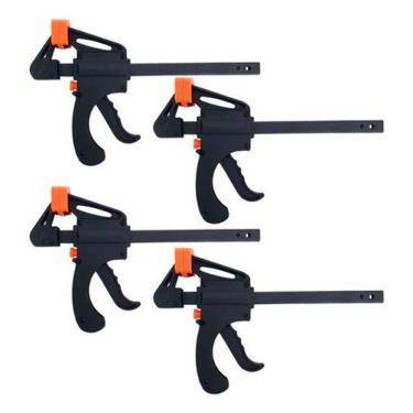 Imagem de Kit 4 Grampos Sargento De Aperto Rápido 6Pol.  150Mm  Charbs