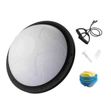 Imagem de MotiveTech Bola de Equilíbrio Meia Bola de 46cm Multifuncional com Bomba Equipamento de Treino Corporal Completo para Pilates e Exercícios em Casa, Cinza