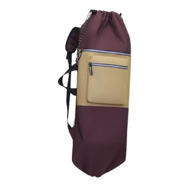 Imagem de oshhni Mochila para skate com alças ajustáveis, portátil, refletora, dobrável, para transporte de cadeira de rodas e ideal para atividades ao ar livre, Marrom