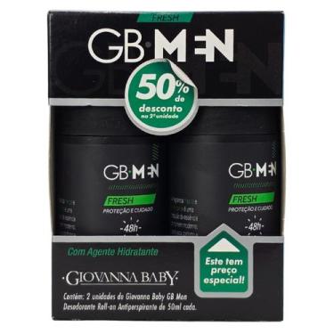 Imagem de Kit 2 Desodorante Roll-on Fresh GB Men 48h Vegano Giovanna Baby 50ml