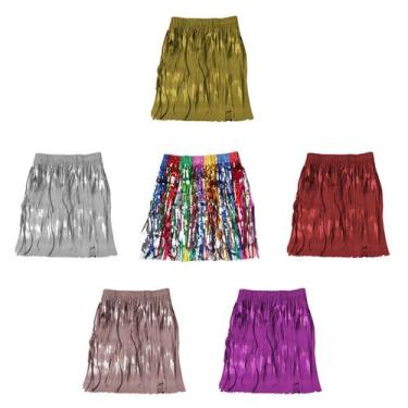 Imagem de Saia Havaiana com Fitas Metalizadas - 40cm - Extra Festas, Colorido