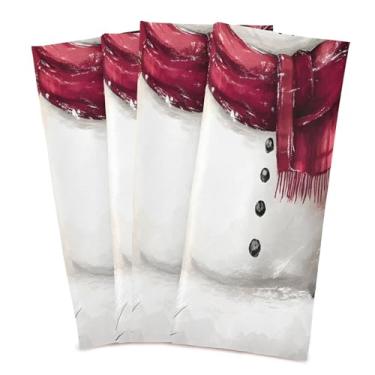 Imagem de xigua Conjunto de 6 panos de prato de cozinha boneco de neve, toalhas de cozinha macias altamente absorventes de secagem rápida para limpeza de pratos e limpeza manual, 71 x 45 cm