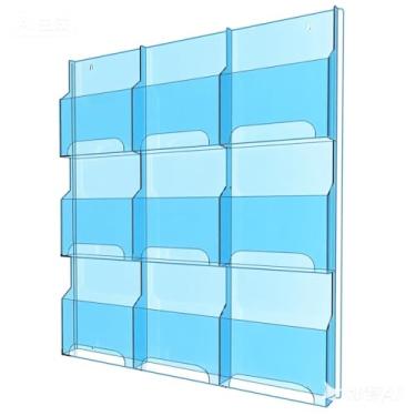 Imagem de Nalwort Porta-Folhetos De Acrílico, 9 Porta-Revistas, Suporte Transparente Para Exposição De Folhetos, Suporte De Parede, Porta-Folhetos Triplo, Porta-Literatura Para Casa, Escritórios, Sala De Espera