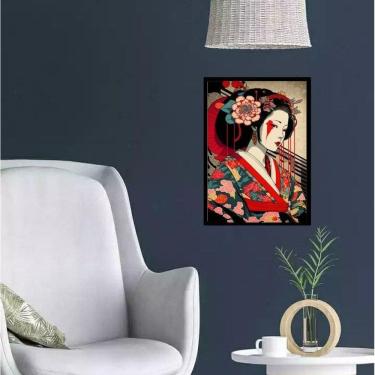 Imagem de Quadro Mulher Gueixa 24X18Cm - Com Vidro