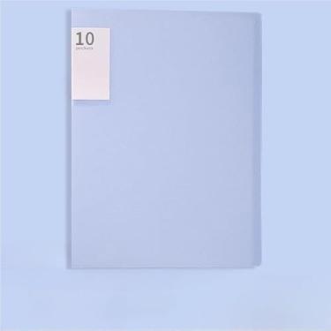 Imagem de Pasta de Catálogo A4 + 60 Envelopes de Plástico - Resistente à Umidade, Sem Arrugas, Protege Documentos para Escritório e Empresa, Essencial de Papelaria (60 folhas,Azul)