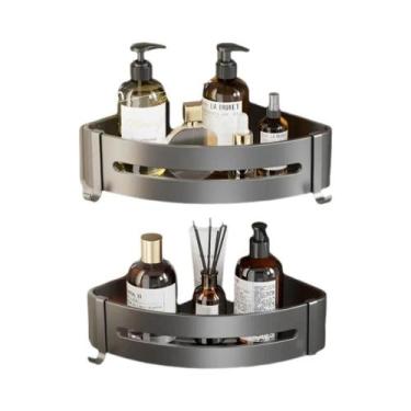 Imagem de Organizador De Prateleira De Banheiro Montado Na Parede Sem Furos, Sup