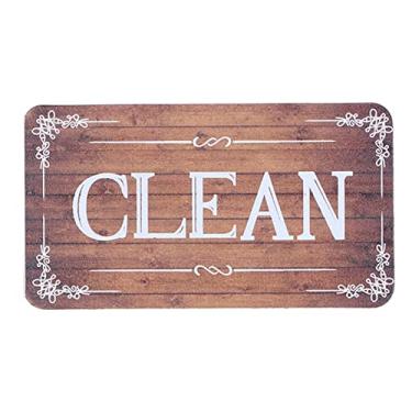 Imagem de Ímã de lava-louças, ímã de geladeira sujo de dupla face flexível super forte com etiqueta de acabamento brilhante, para cozinha, casa, lavanderia (guirlanda preta a marrom)