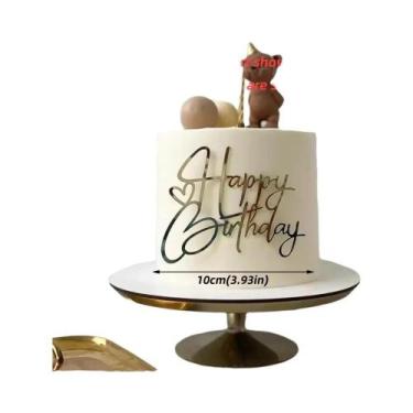 Imagem de Topos De Bolo Em Acrílico Dourado E Prateado Para Festa De Aniversário