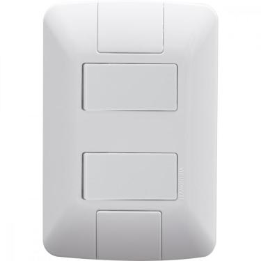 Imagem de Conjunto 4x2 com 1 Interruptor Simples 6 A 250 V e 1 Interruptor Paralelo 6 A 250 V Tramontina Aria Branco