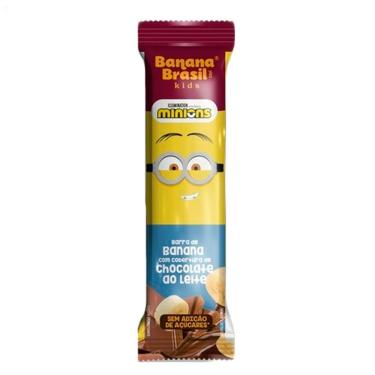 Imagem de Barra de Fruta Banana Brasil Kids Minions Sabor Banana e Chocolate ao Leite Zero 22g
