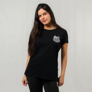 Imagem de Baby Look Santos Tradicional Preta-Feminino