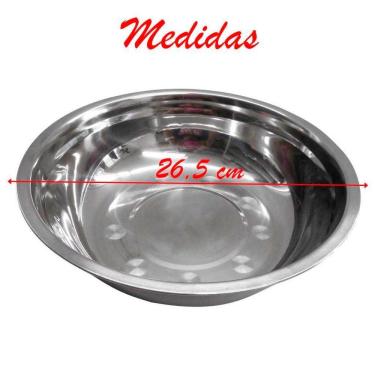 Imagem de Kit 12 Tigelas Em Aço Inox 26,5cm