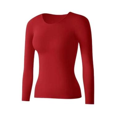 Imagem de Camiseta Térmica Feminina Ultra-Fina E Sem Costura, Aconchegante, Casu