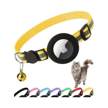 Imagem de Coleira Refletiva Para Gatos Com Suporte Para AirTag E Sino Para Gatos