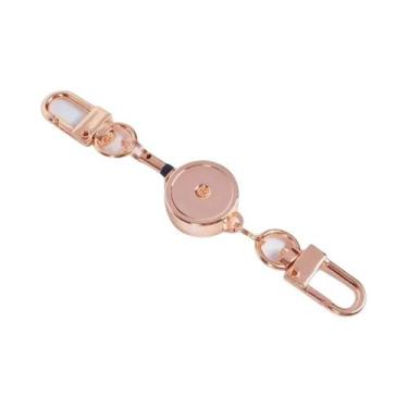 Imagem de Cordão Retrátil Extensível Para Crachá Com Clipe De Chaveiro E Suporte