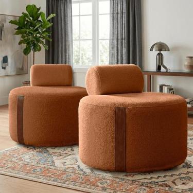 Imagem de Kit 02 Poltrona Decorativa Orgânica Erica Sala Bouclê Luxo - SOFA STOR