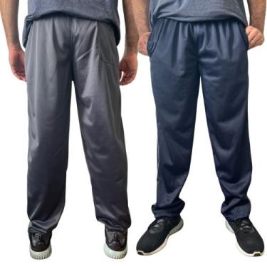 Imagem de Kit 2 Calça Helanca Masculina Jogger Moda Academia Treino Flanelado - 