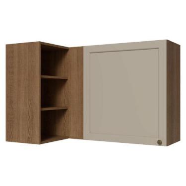 Imagem de Armário Aéreo de Canto Para Linha 60 cm de Profundidade Rustic/Crema V