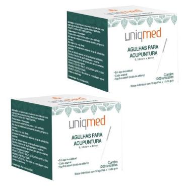 Imagem de Agulha para acupuntura 1000un 0,18x8mm kit 2cx uniqmed tamanho:0,18x8m