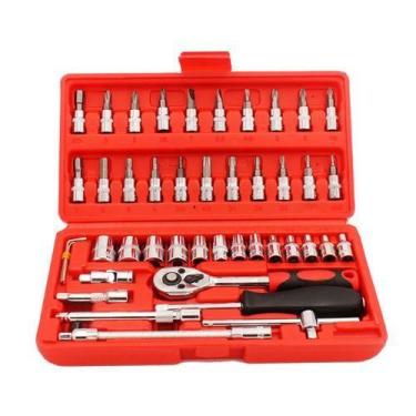 Imagem de Conjunto Kit Ferramentas Soquete 1/4 46Pçs Reparos - Dolce Magazine St
