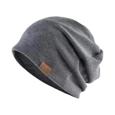 Imagem de Boné Unissex de Malha de Veludo com Caveira - Gorro de Hip Hop em Cor 