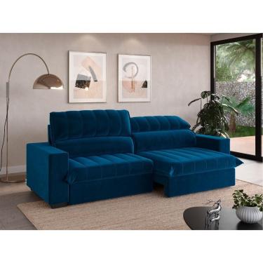 Imagem de Sofá com Molas Ensacadas Retrátil e Reclinável Strike 2,00m Veludocristal com Carregador USB - NETSOFAS