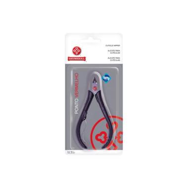 Imagem de Alicate Inox para Cutícula com Cabo Plástico Preto Ponto Vermelho Mund