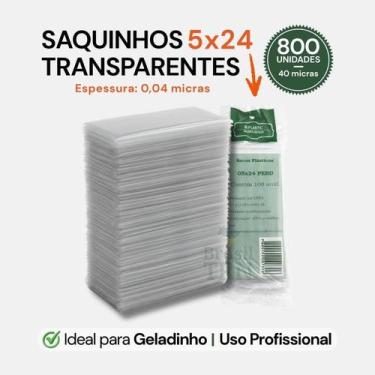 Imagem de Saquinho Transparente Pebd Geladinho 5X24Cm Gelinho 600 Unid - M Plast