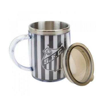 Imagem de Caneca Inox Térmica Santos 450ml com Tampa - Minas de presentes