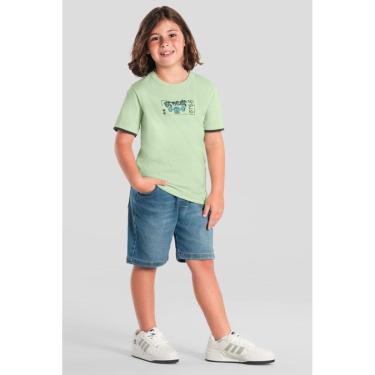 Imagem de Camiseta infantil menino com aplique de skate Brandili-Masculino