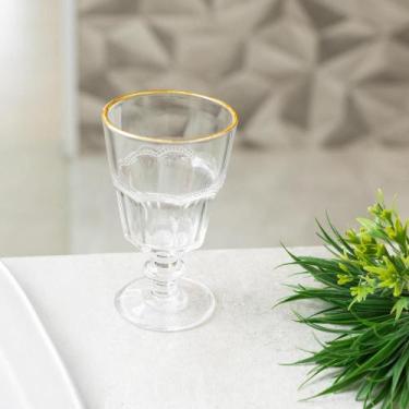Imagem de Taça para Água Lyor Belle Epoque com Fio de Ouro 225ml Vidro - Wolff