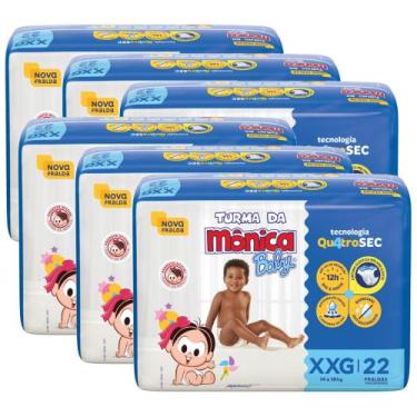 Imagem de Fralda Turma da Mônica Baby Economica 6 Pacotes Tamanho XXG Com 22 Uni