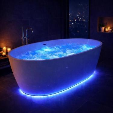 Imagem de Banheira Freestanding Imersão Viena Air Blower Led Branco 1,5m 220V PE