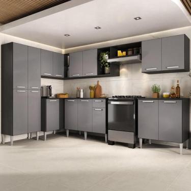 Imagem de Armário Cozinha Modulada Completa de Canto 432,5cm Pequim Pop Multimóv