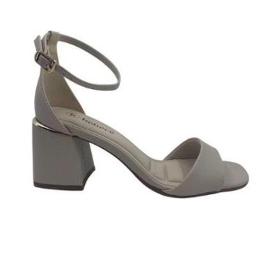 Imagem de Sandália Casual Salto Bloco Médio Bebecê Bege 6011205 - Aveia 36-Feminino