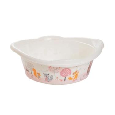 Imagem de Bacia de Bebê Infantil Decorada Ursinho 17,5 Litros PlasUtil Azul e Ro