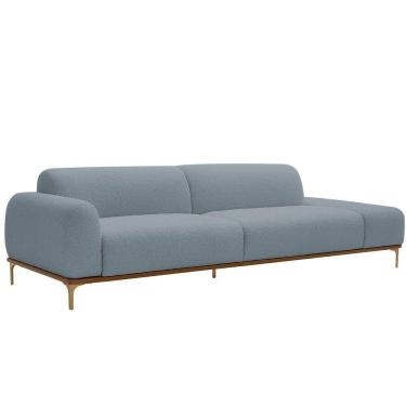 Imagem de Sofá Living Unne 3 Lugares 210cm Terminal Esquerdo Bouclé Azul Claro - Nexta Casa Cor Azul