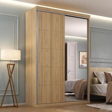 Imagem de Guarda Roupa Solteiro 1,46m 2 Portas de Correr c/ Espelho - Mambel Q, 