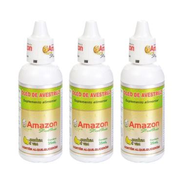 Imagem de Kit 3 Óleo de Avestruz  35ml Ômega 3 6 7 9 Suplemento Alimentar - Amaz