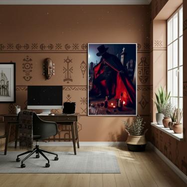 Imagem de Quadro Decorativo Zé Pilintra em um Cemitério - 70x50cm