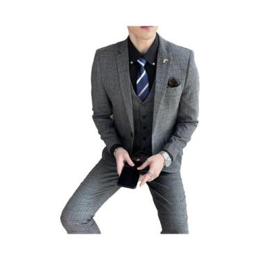 Imagem de Conjunto De Terno Masculino Estilo Britânico Coreano Com Calças E Cole