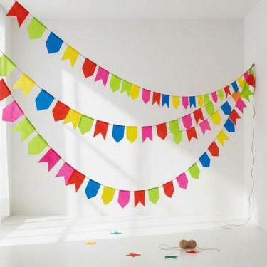 Imagem de 200 Metros Bandeirinha Papel Seda Festa Junina Decoração - Edu Festa