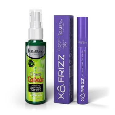 Imagem de Kit Modelador de Fios Xô Frizz e Tônico Capilar Cresce Cabelo 60ml For